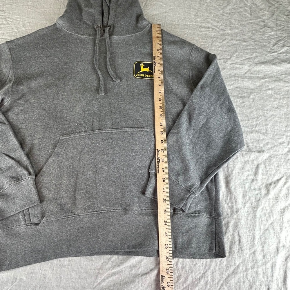 John Deere Womens Gray Floral Logo Pullover Hoodie Sweatshirt Large Heathered - Picture 6 of 8
